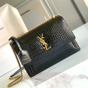 Boutique Quality || YSL Classic Sunset Bag in Black and Gold