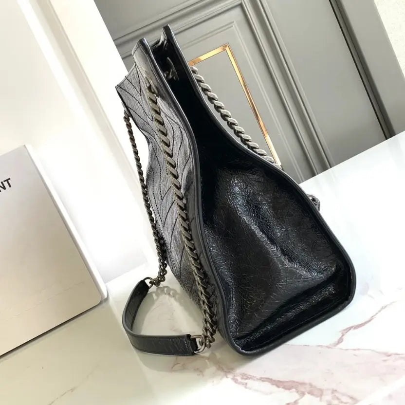 Boutique Quality || YSL Monogrammed Tote Bag in Black