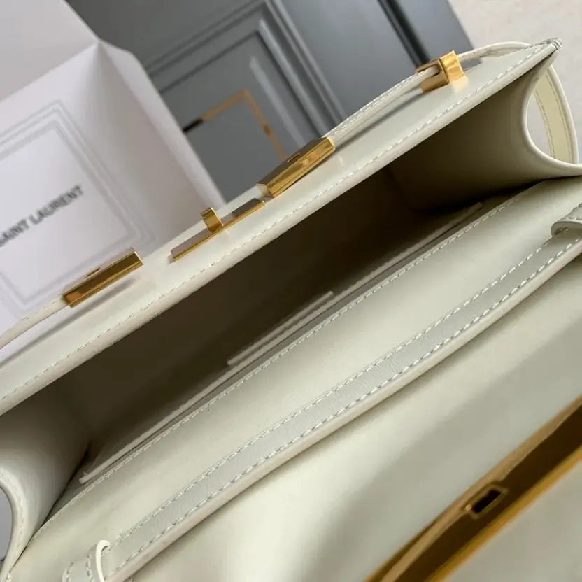 Boutique Quality || YSL Detachable Shoulder Strap Bag in White