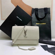 Boutique Quality || YSL Classic Sunset Bag in White