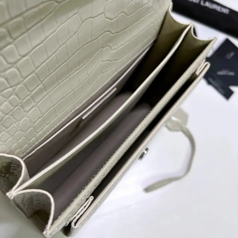 Boutique Quality || YSL Classic Sunset Bag in White