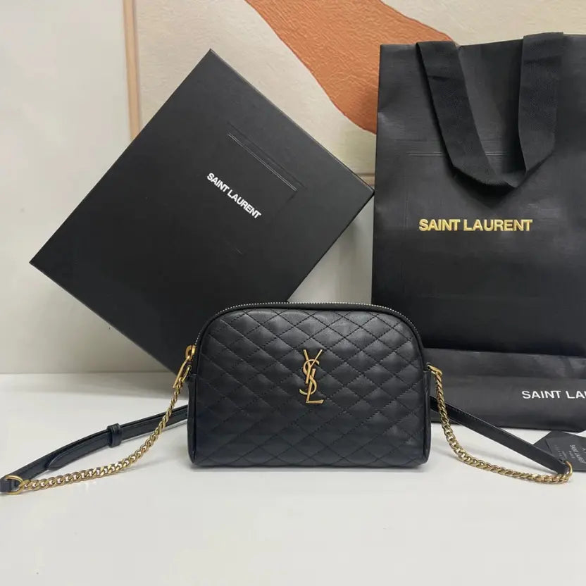 Boutique Quality || YSL Leather Shell Bag in Black