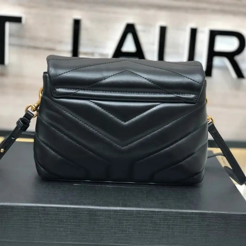 Boutique Quality || YSL Y-shaped crossbody bag in Black with gold hardware