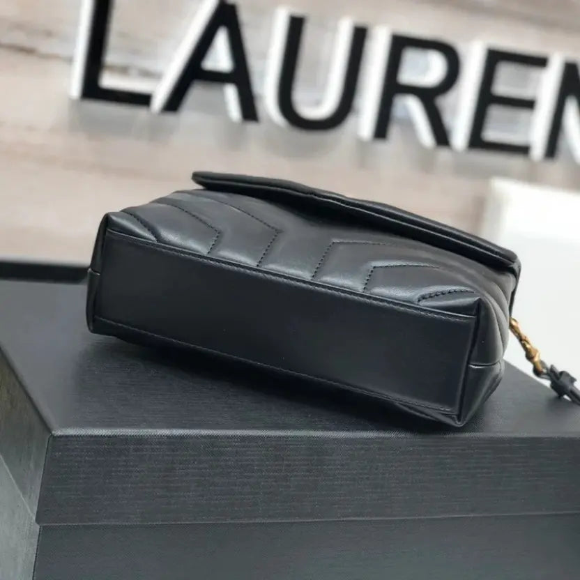 Boutique Quality || YSL Y-shaped crossbody bag in Black with gold hardware