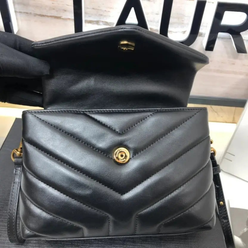 Boutique Quality || YSL Y-shaped crossbody bag in Black with gold hardware
