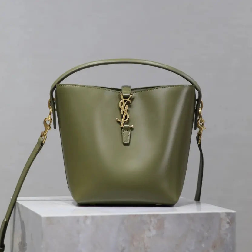 Boutique Quality || YSL Mini Bucket Bag in Green