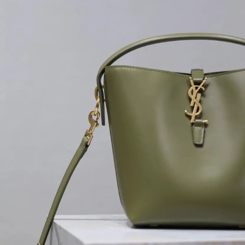 Boutique Quality || YSL Mini Bucket Bag in Green