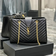 Boutique Quality || YSL Caviar Leather Large Tote Bag in Black