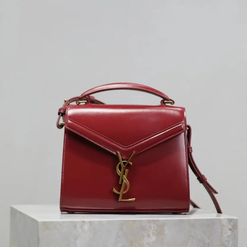 Boutique Quality || YSL CASSANDRA Mini Handbag in Maroon