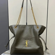 Boutique Quality || YSL Green Lambskin/Gold Leather Tote Bag
