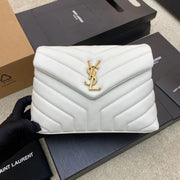 Boutique Quality || YSL Medium-Sized Long Envelope Crossbody Bag in White