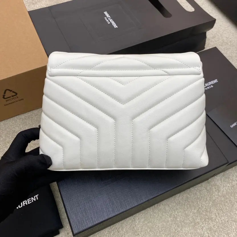 Boutique Quality || YSL Medium-Sized Long Envelope Crossbody Bag in White