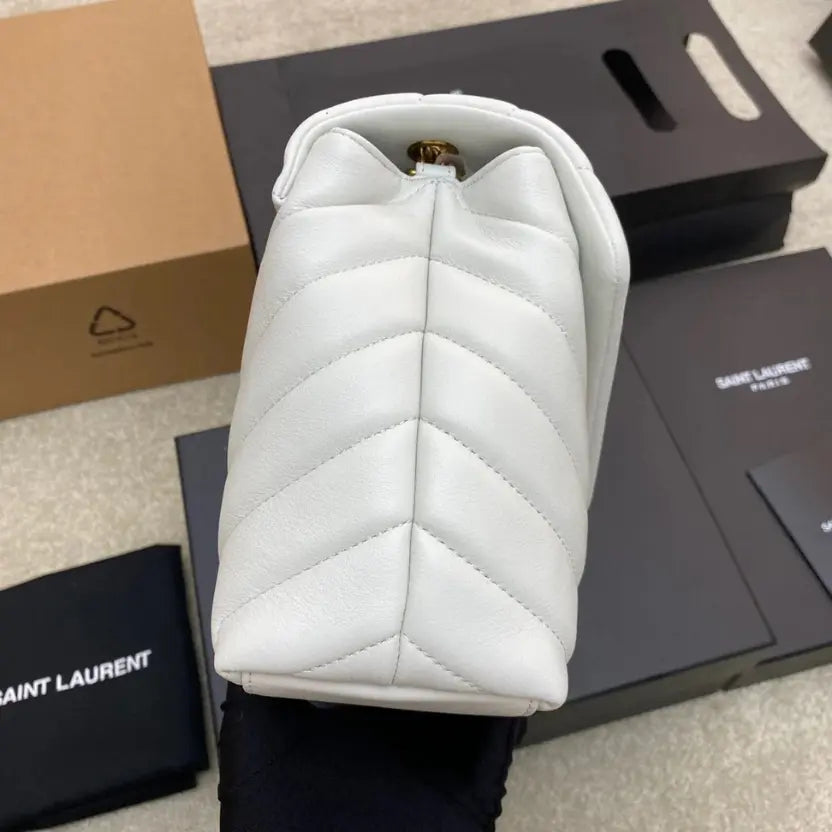 Boutique Quality || YSL Medium-Sized Long Envelope Crossbody Bag in White