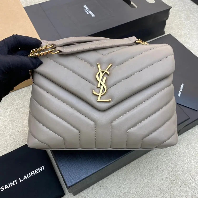 Boutique Quality || YSL Medium-Sized Long Envelope Crossbody Bag in Gray