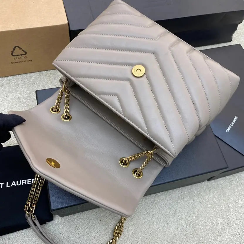 Boutique Quality || YSL Medium-Sized Long Envelope Crossbody Bag in Gray
