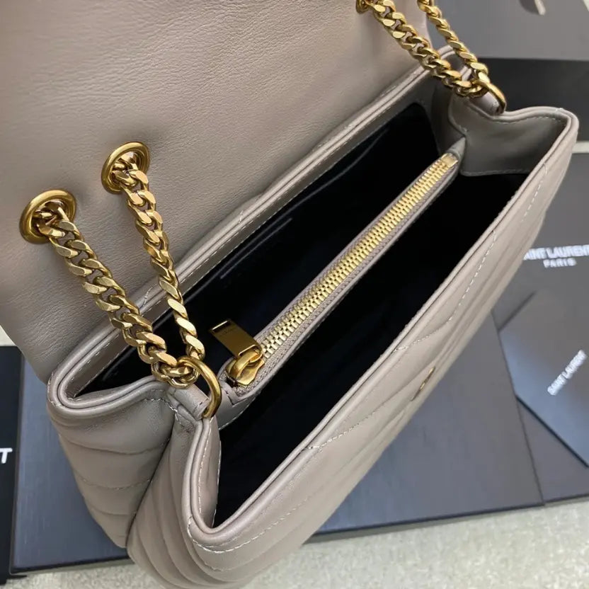 Boutique Quality || YSL Medium-Sized Long Envelope Crossbody Bag in Gray
