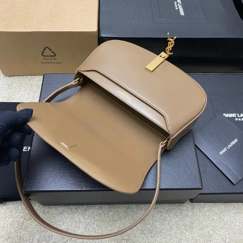 Boutique Quality || YSL Mini Voltaire Shoulder Bag in Brown