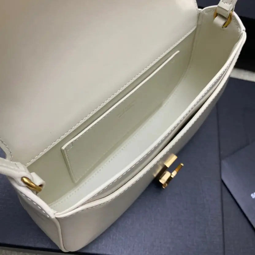 Boutique Quality || YSL Mini Voltaire Shoulder Bag in White
