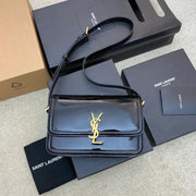 Boutique Quality || YSL Leather Black/Gold Buckle Crossbody Bag