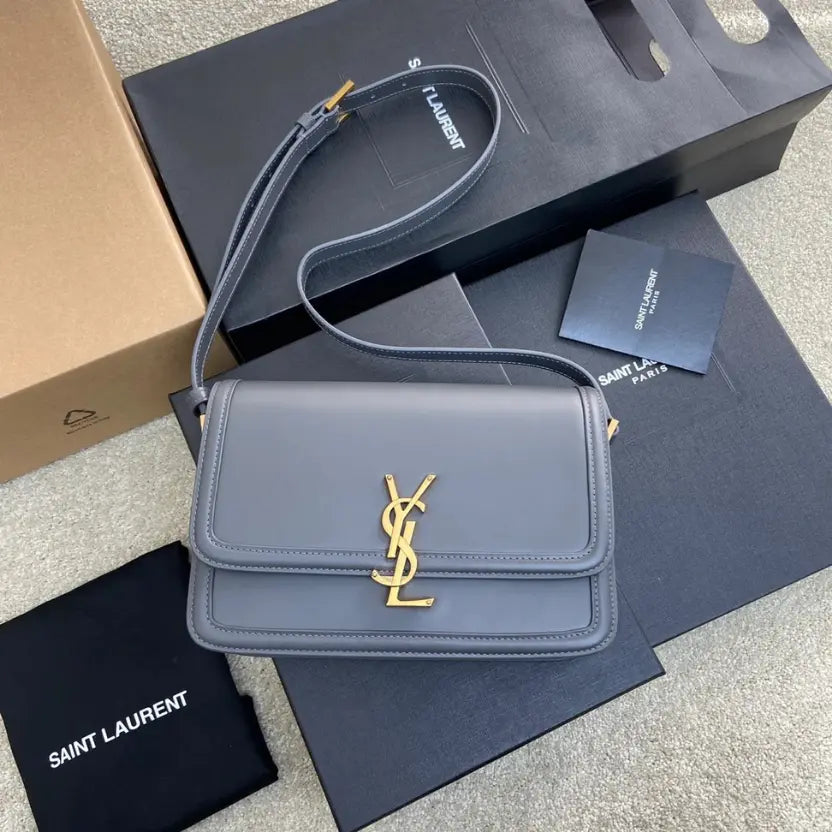 Boutique Quality || YSL Gray Gold Crossbody Bag