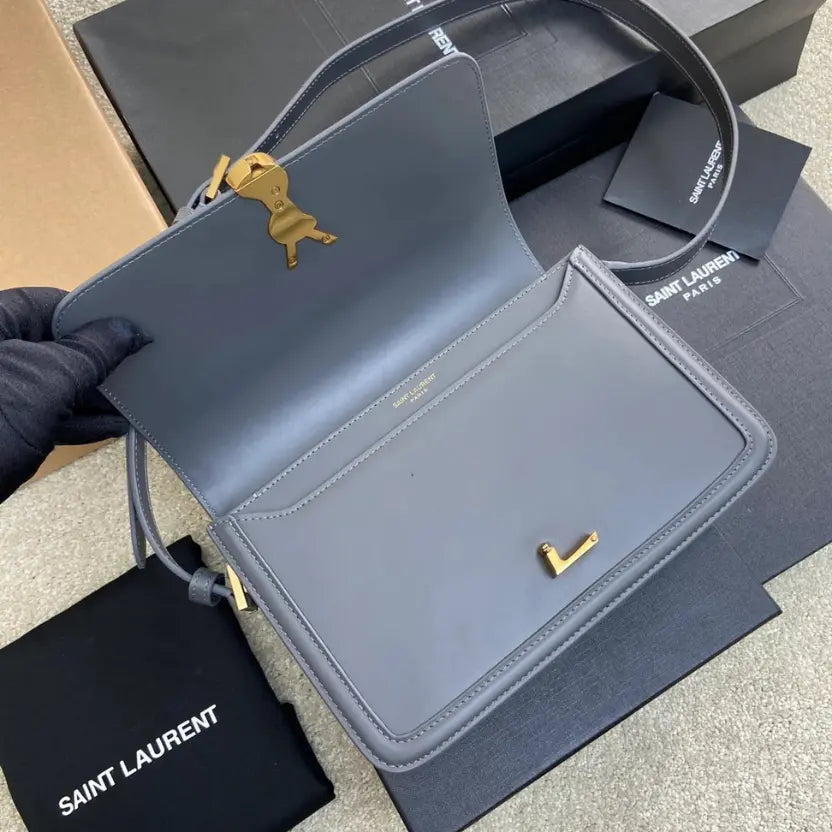 Boutique Quality || YSL Gray Gold Crossbody Bag