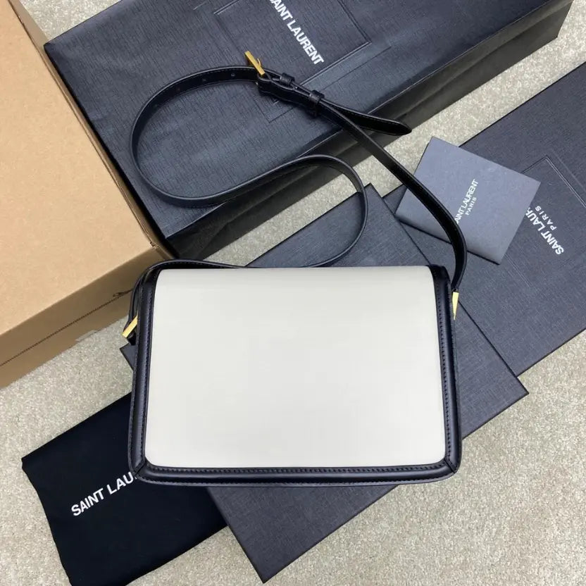Boutique Quality || YSL Adjustable Crossbody Bag in White and Black