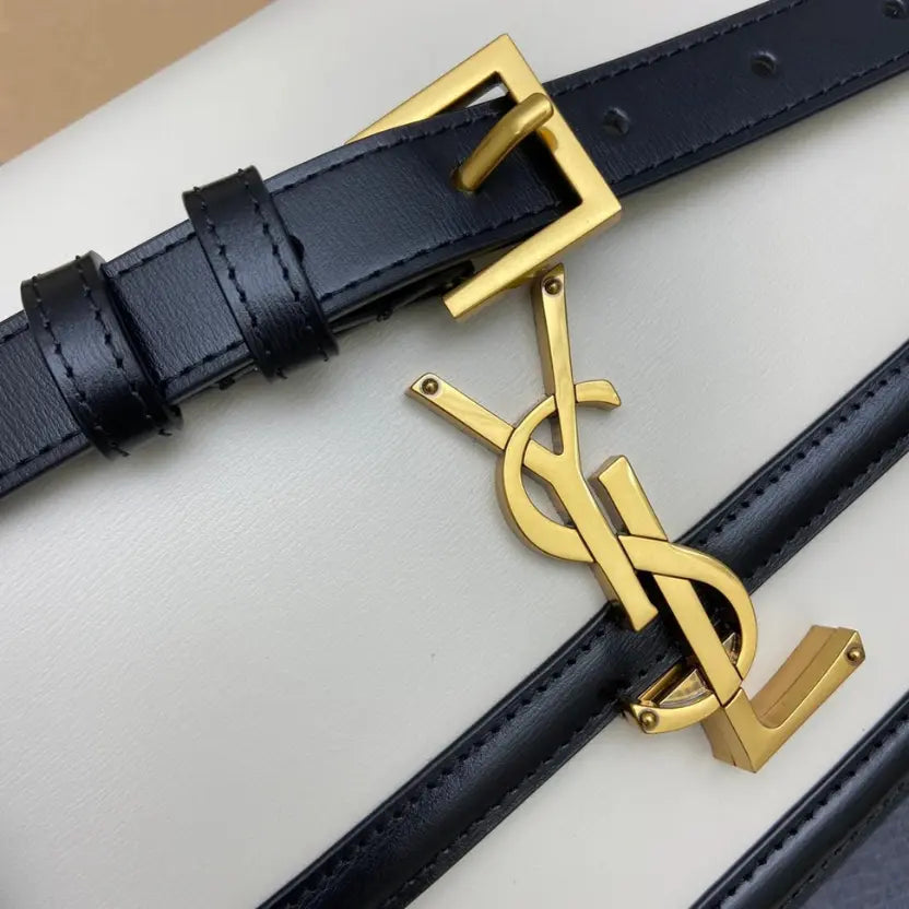 Boutique Quality || YSL Adjustable Crossbody Bag in White and Black