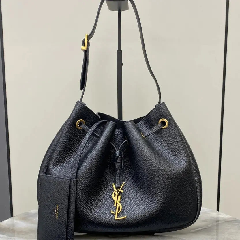 Boutique Quality || YSL Small Hobo Bucket Bag in Black