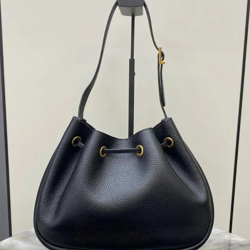 Boutique Quality || YSL Small Hobo Bucket Bag in Black