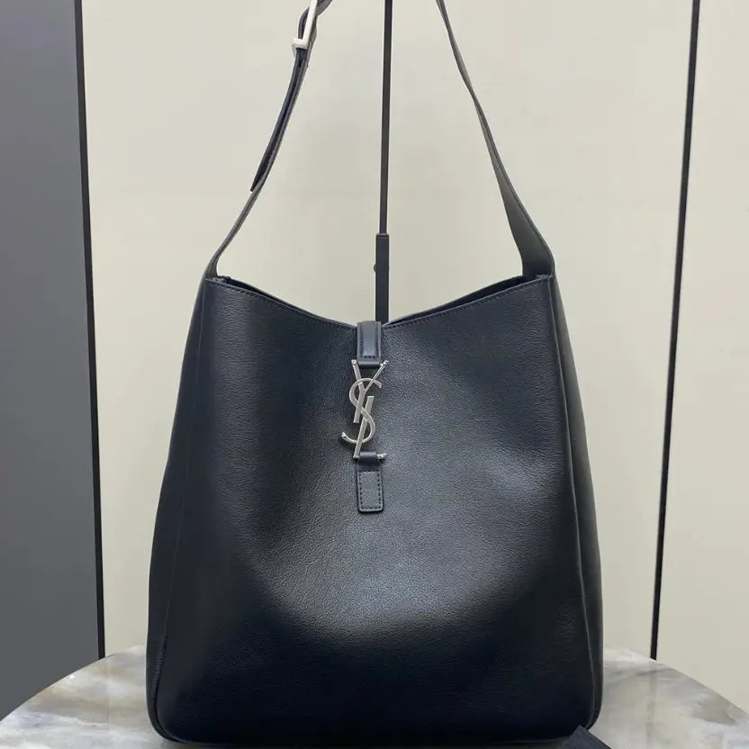Boutique Quality || YSL Black Large Smooth Leather Handbag