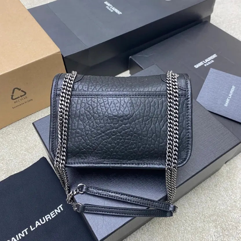 Boutique Quality || YSL Elephant Print Black/Silver Mini Size Crossbody Bag