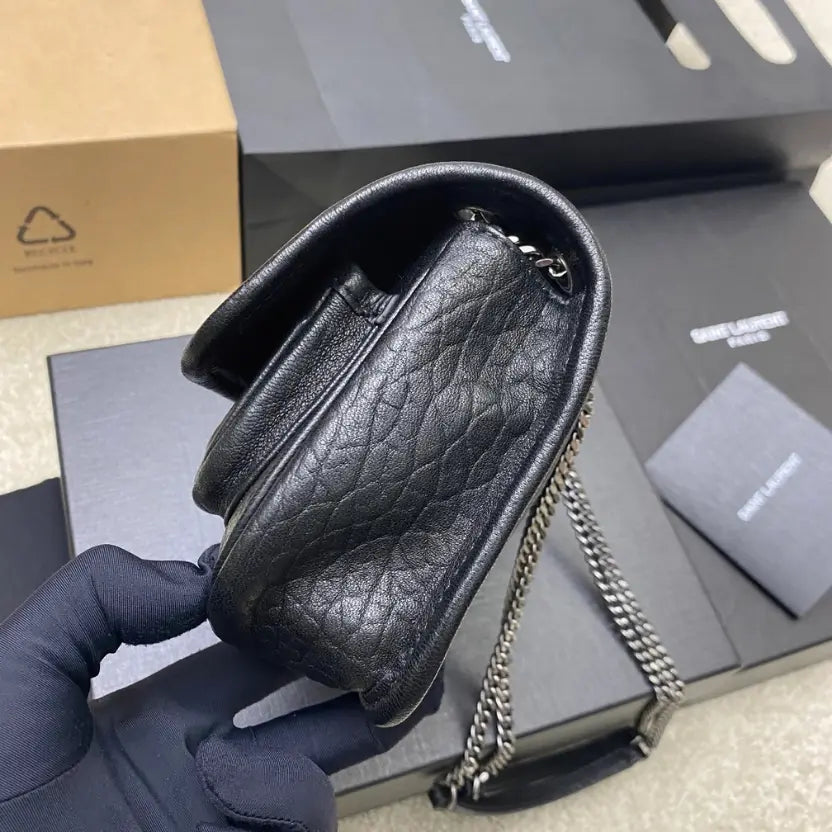 Boutique Quality || YSL Elephant Print Black/Silver Mini Size Crossbody Bag