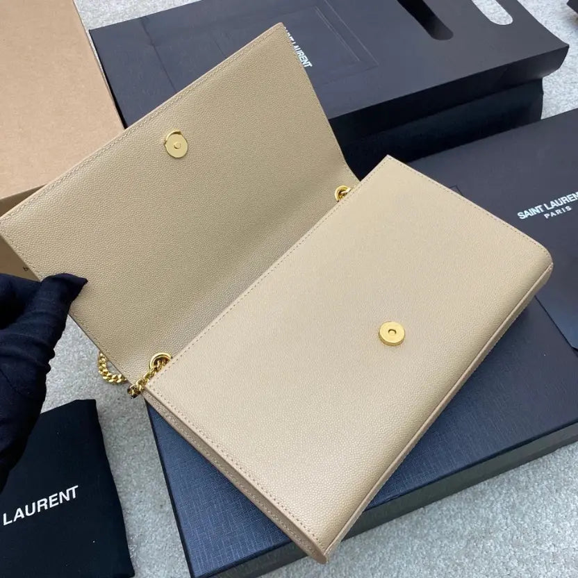 Boutique Quality || YSL Spherical Apricot/Gold Kate chain crossbody bag