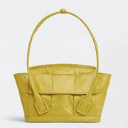 Boutique Quality || Bottega Veneta Arco Small Bag In Yellow Intrecciato Leather