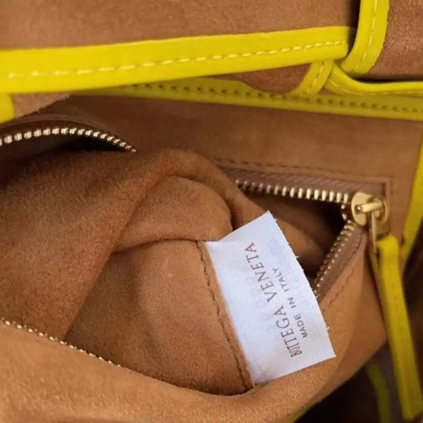 Boutique Quality || Bottega Veneta Arco Small Bag In Yellow Intrecciato Leather