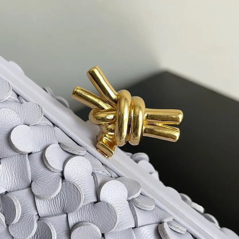 Boutique Quality || Bottega Veneta Knot Minaudiere Clutch Oyster Sequins