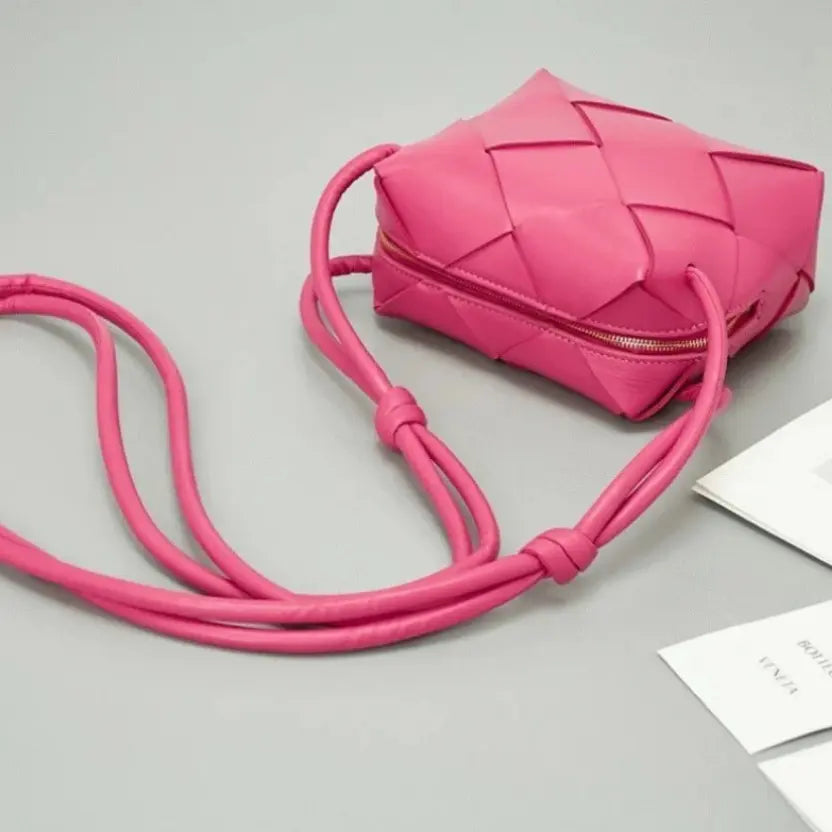 Boutique Quality || Bottega Veneta Mini Cassette Camera Bag Cranberry