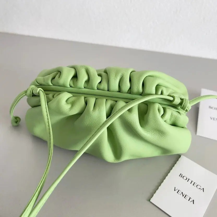 Boutique Quality || Bottega Veneta Mini Pouch with Strap Pistachio