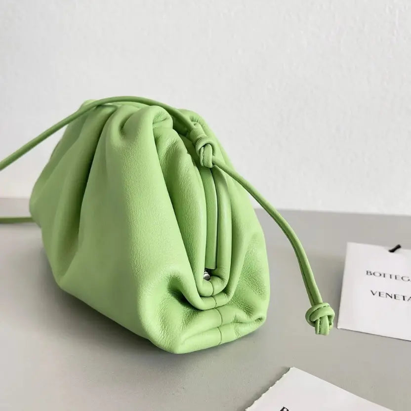 Boutique Quality || Bottega Veneta Mini Pouch with Strap Pistachio