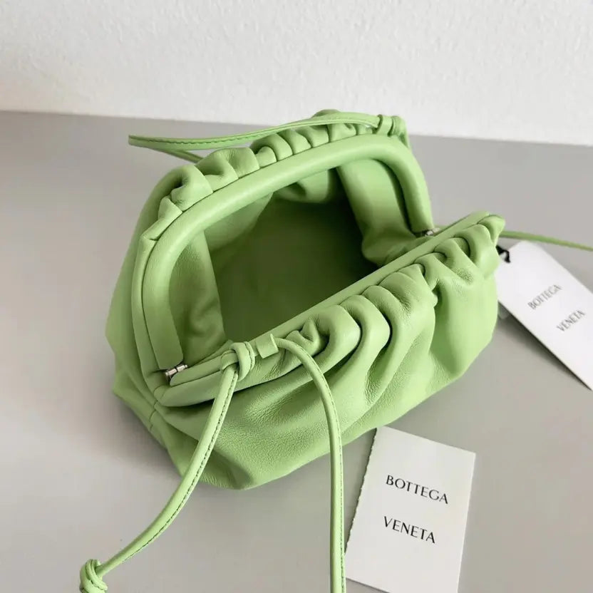 Boutique Quality || Bottega Veneta Mini Pouch with Strap Pistachio