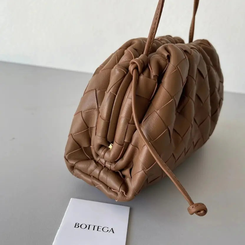 Boutique Quality || Bottega Veneta Mini Pouch with Strap Caramel