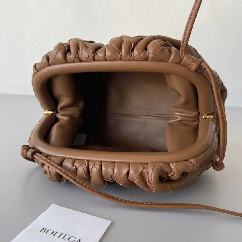 Boutique Quality || Bottega Veneta Mini Pouch with Strap Caramel