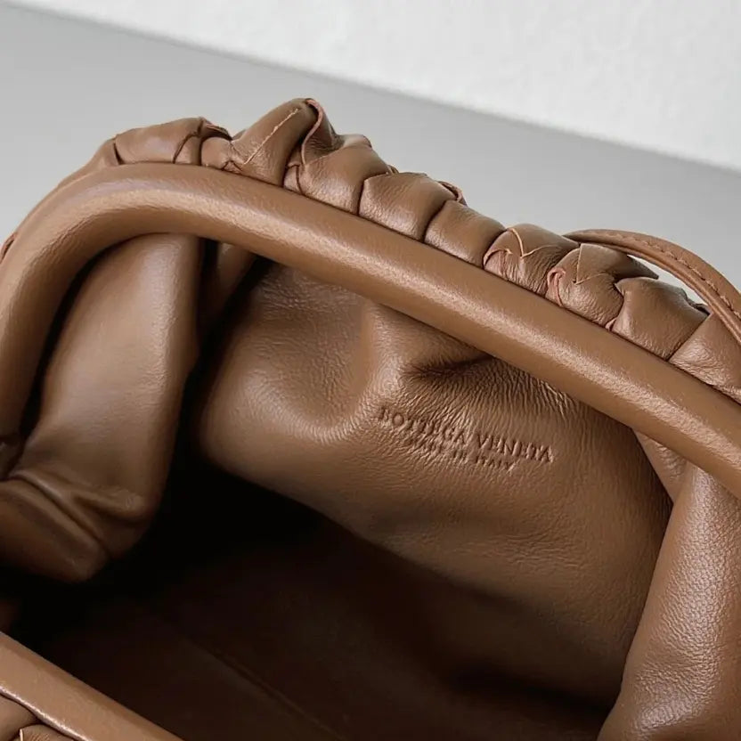 Boutique Quality || Bottega Veneta Mini Pouch with Strap Caramel