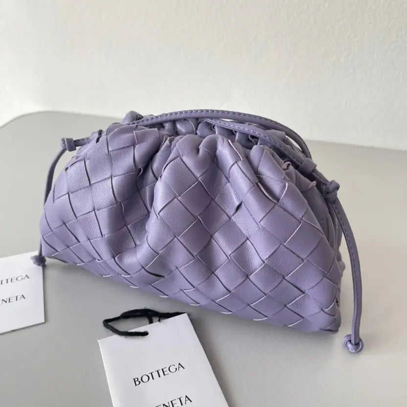 Boutique Quality || Bottega Veneta Mini Pouch with Strap Wisteria