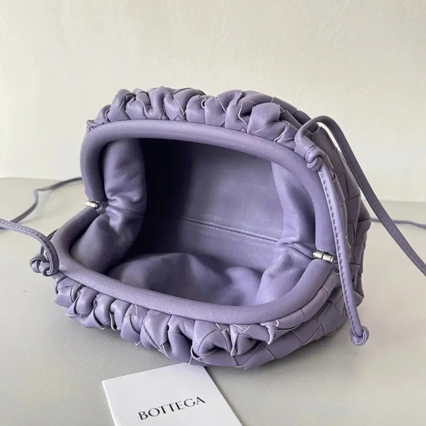 Boutique Quality || Bottega Veneta Mini Pouch with Strap Wisteria