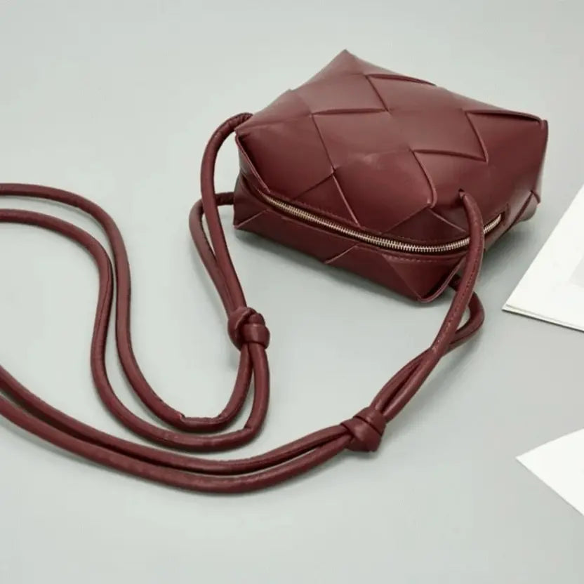 Boutique Quality || Bottega Veneta Mini Cassette Camera Bag Bordeaux