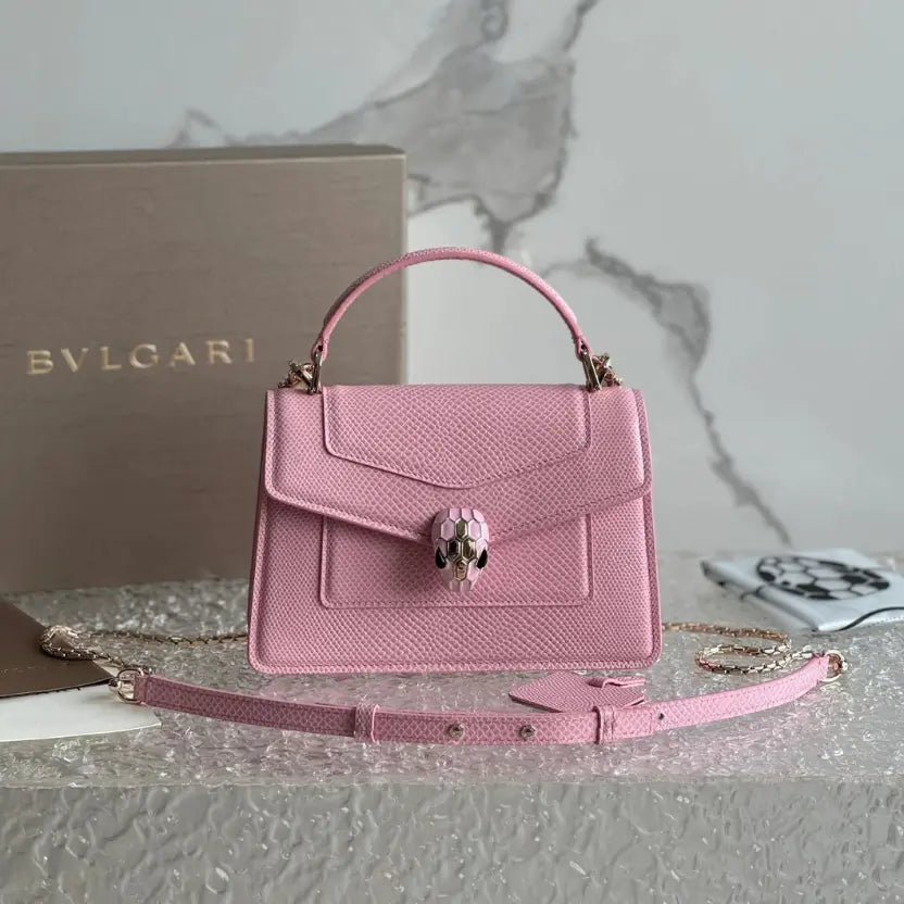 Boutique Level Quality || Bvlgari SERPENTI FOREVER Mini Handbag in Pink