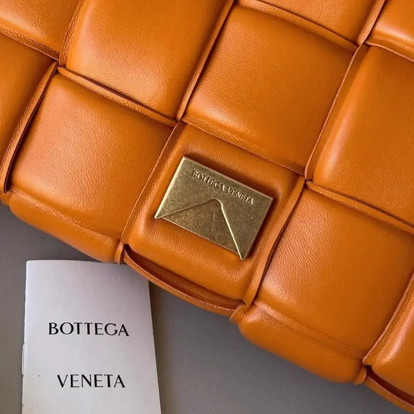 Boutique Quality || Bottega Veneta Faux Padded Cassette Bag In Orange