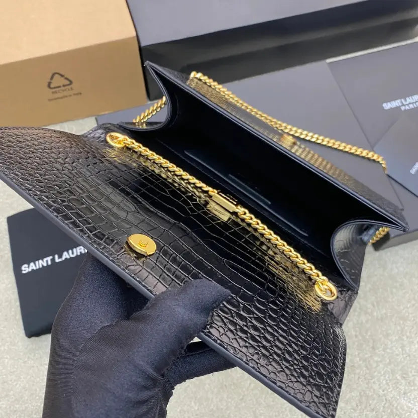 Boutique Quality || YSL Black Kate Chain Crossbody Bag