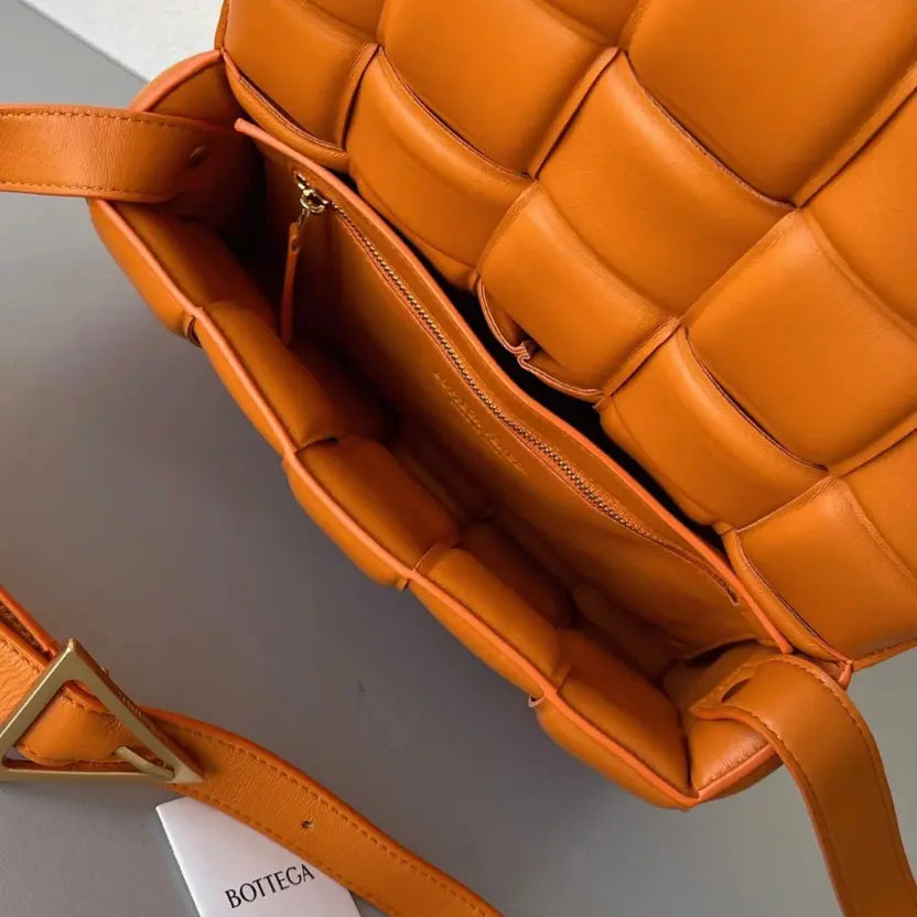 Boutique Quality || Bottega Veneta Faux Padded Cassette Bag In Orange